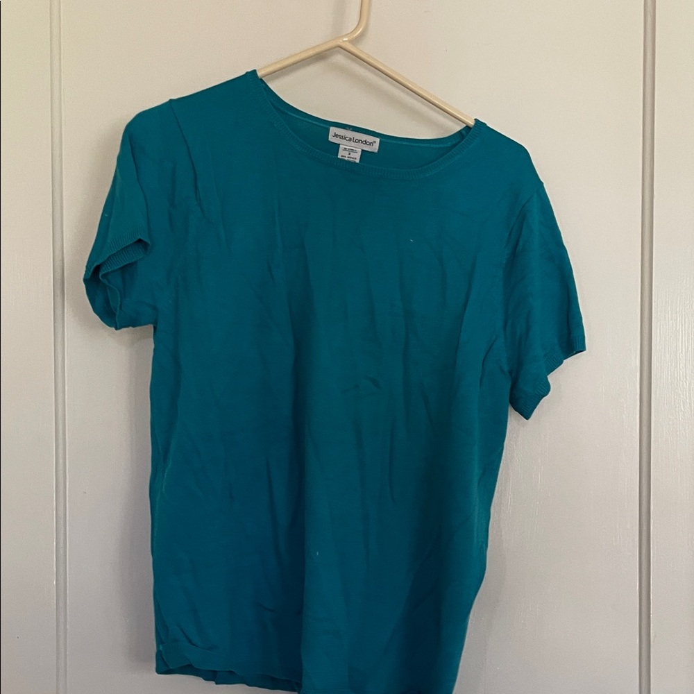 Vintage Teal Women's Leather Jacket with matching shell - Picture 7 of 9